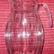 Vintage transparent molded glass carafe with handle