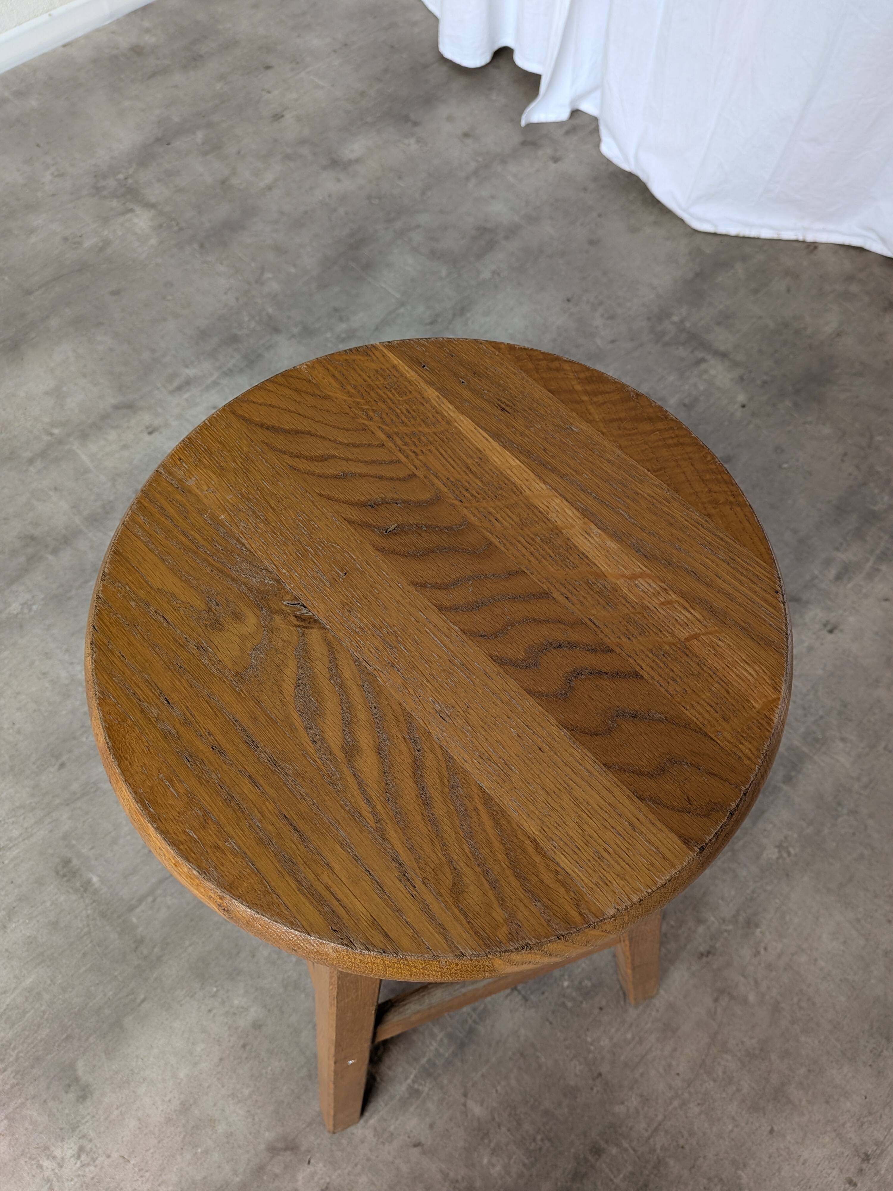 Vintage Oak Bar Stool: 1980s Yugoslavian Industrial High Chair