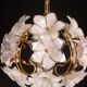 Set of 2 Murano Spherical Chandelier Full of White Flowers, 1980s