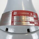 Grey industrial explosion proof light from Crouse-Hinds, 1970s