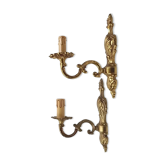 Pair of brass sconces 1 branch 29 cm