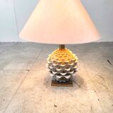 Vintage italian ceramic artichoque table lamp, 1960s