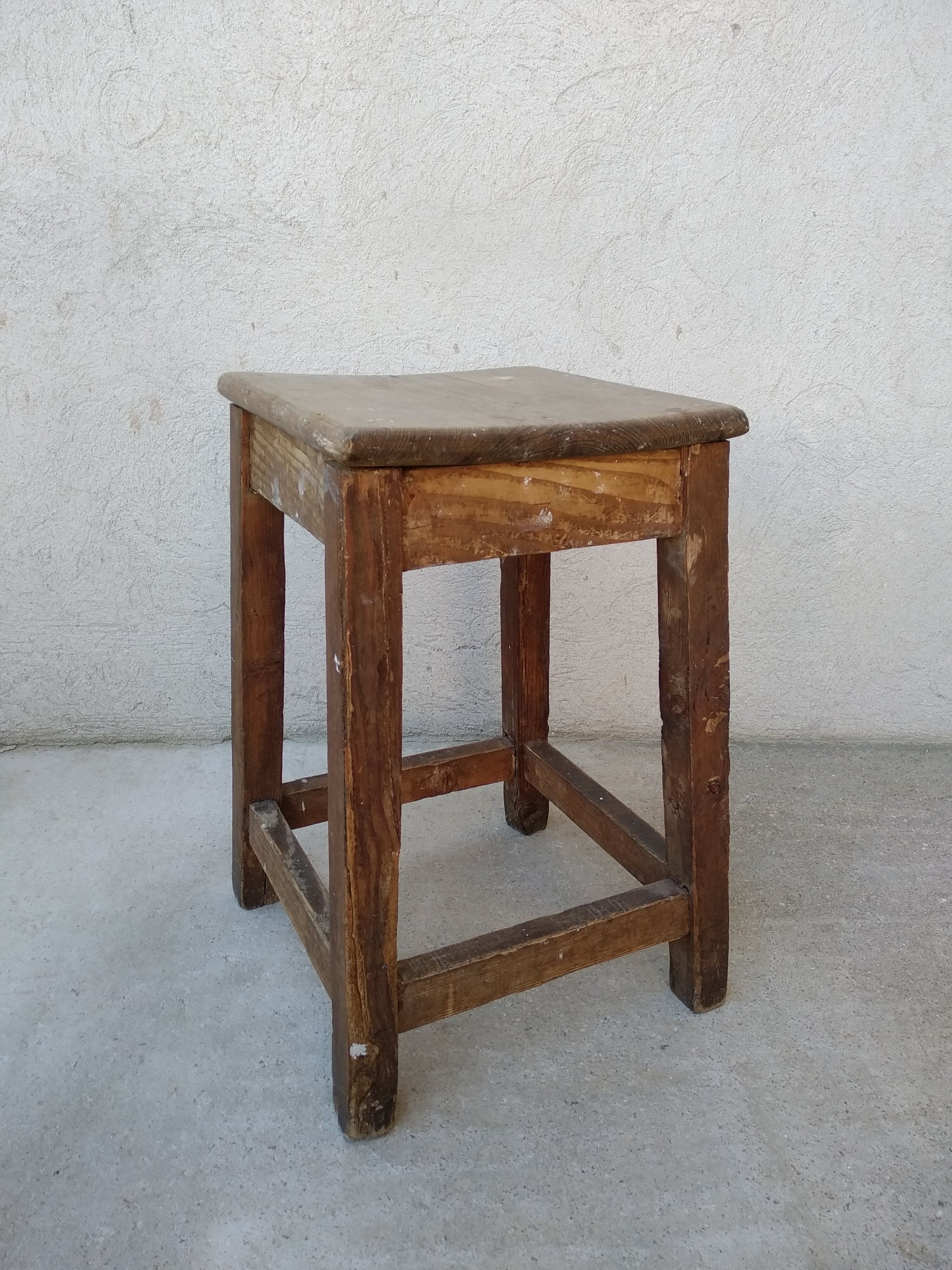 Antique wooden workshop stool