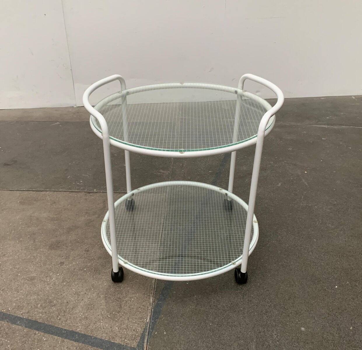 Postmodern Glass Side Table or Dessert Table