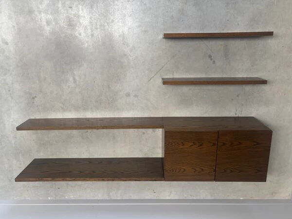 Wenge wood wall unit / sideboard 1960s