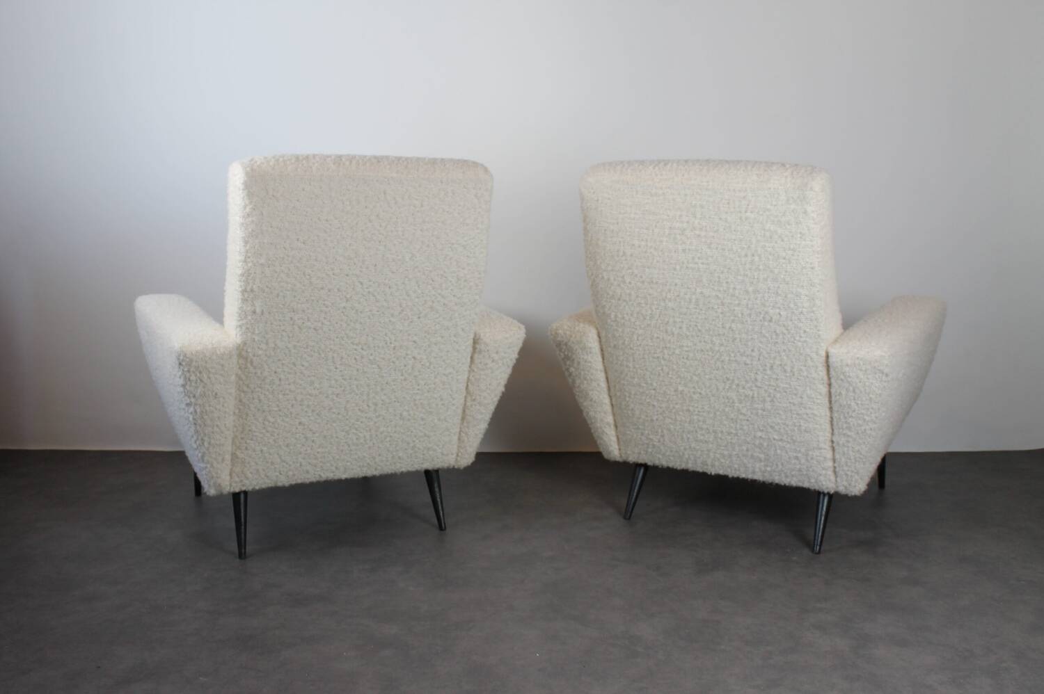 Paire de fauteuils 1960 bouclettes laine