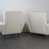 Pair of 1960s wool loop armchairs