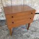 Antique Nightstand Scandinavian Wood Drawer + Vintage Case #E287