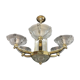 Art deco chandelier with chopsticks spirit Petitot bronze frosted glass Skyscraper
