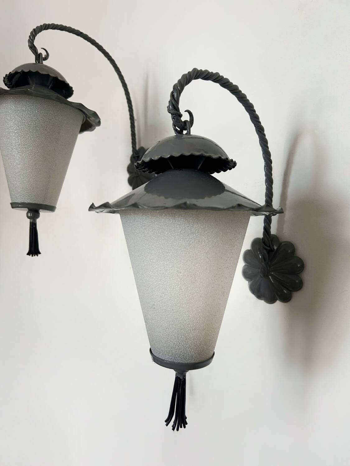 60s outdoor lanterns or wall lights (X2)