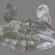 Chic two-armed candlestick chandelier in crystal glass / Excellent condition