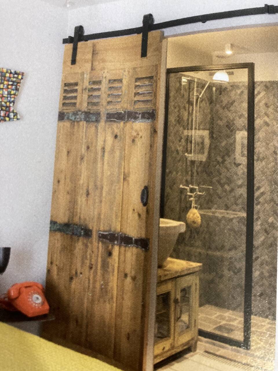 Set of 2 large old louvered shutters