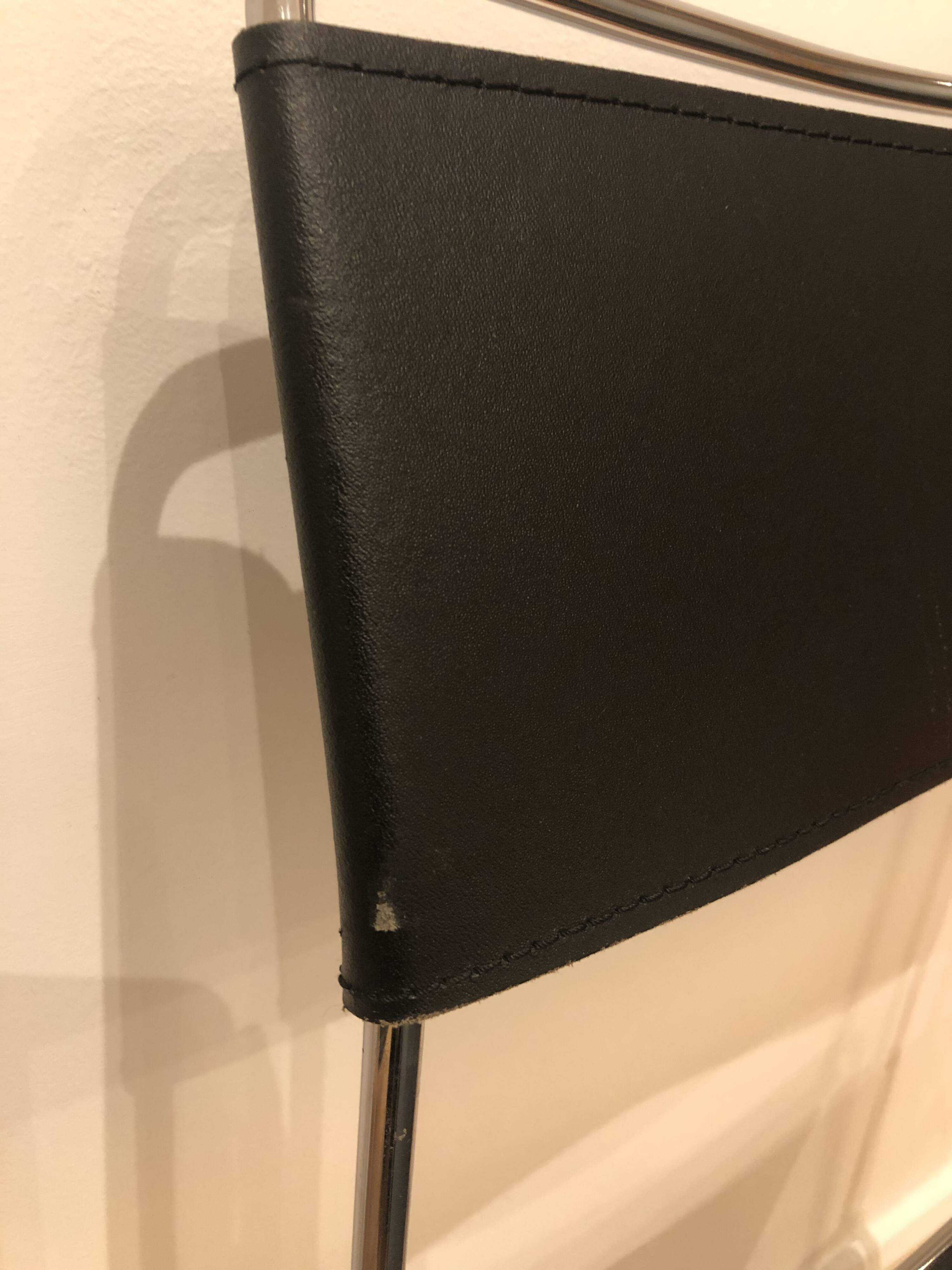 Lot de 4 chaises de salle à manger en cuir Giandomenico Belotti pour Alias