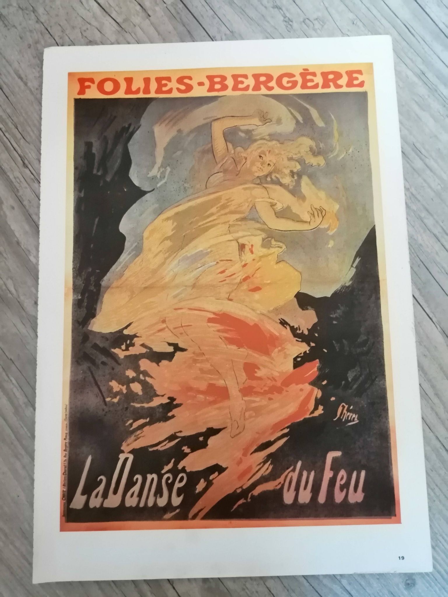 Poster Folies Bergère "Hindu Charmer/The Fire Dance" reproduction from the 70s