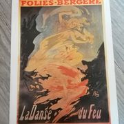 Poster Folies Bergère "Hindu Charmer/The Fire Dance" reproduction from the 70s