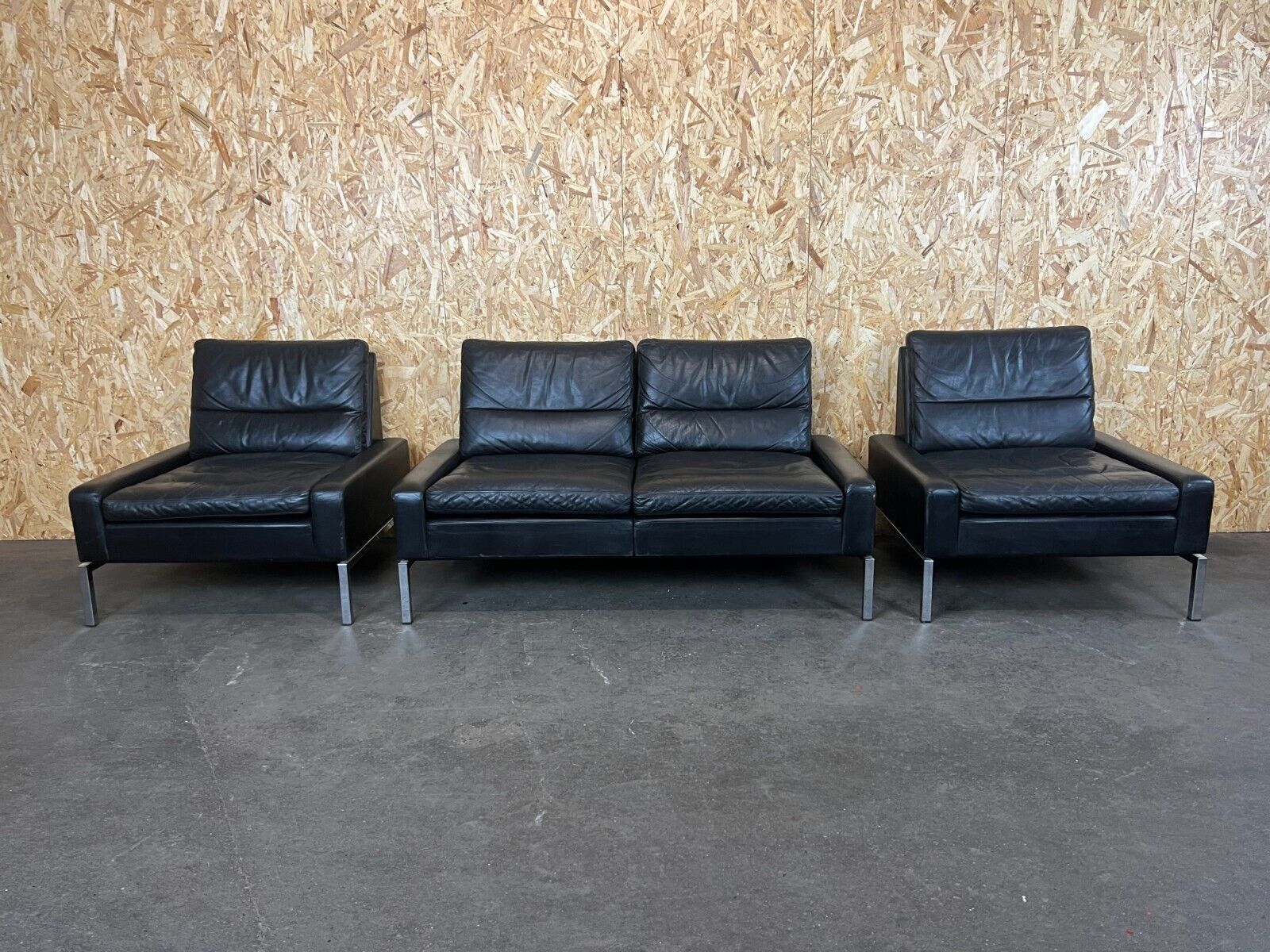 60s 70s sofa and 2 armchairs by Hans Peter Piehl for Wilkhahn leather sofa design
