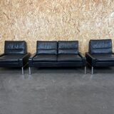 60s 70s sofa and 2 armchairs by Hans Peter Piehl for Wilkhahn leather sofa design