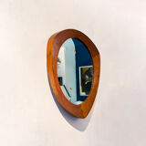 Mirror framed in Campo walnut wood and Graffi Italia Anni '50