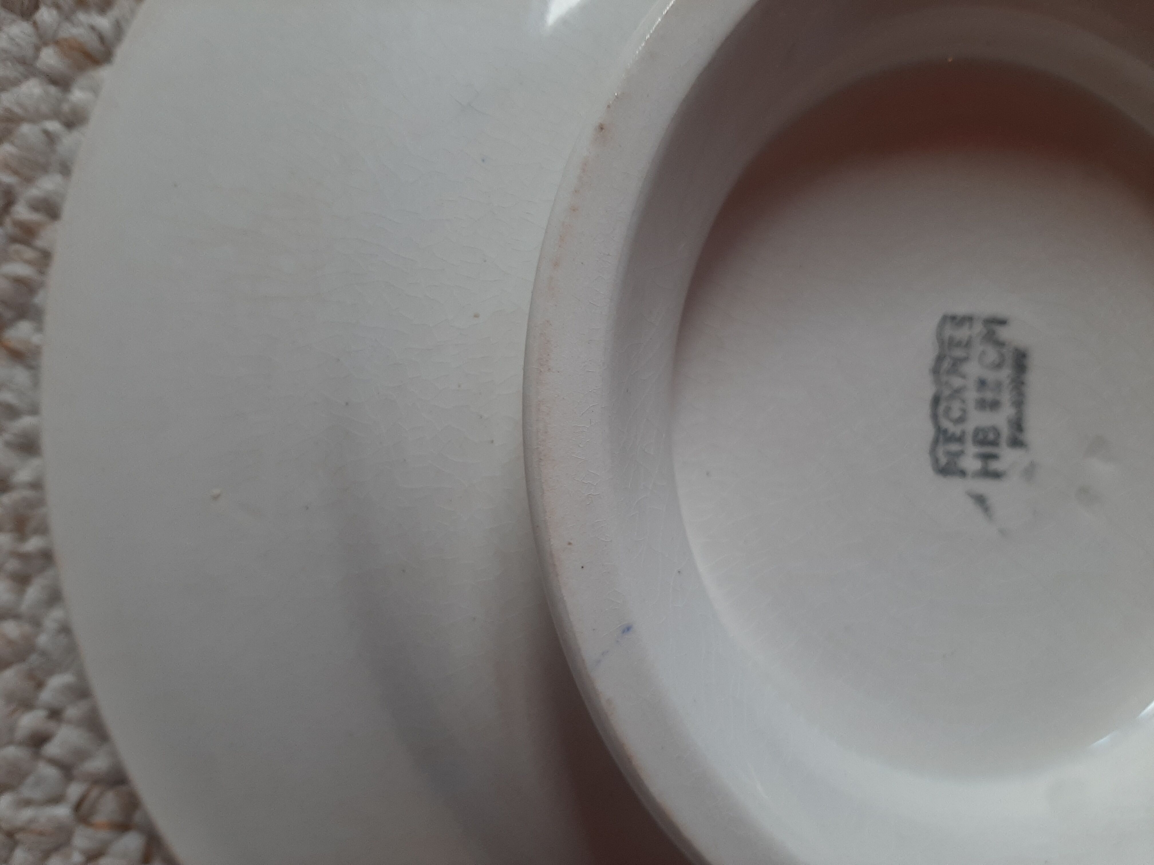 Compotier - piedouche - cake dish - ceramic hb cm - yellow and royal blue