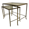 Brass nesting tables bamboo style circa 1970