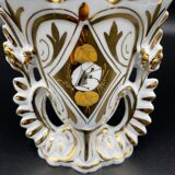 Wedding vase, white porcelain of paris, gold decoration, gilded, flowers, decoration