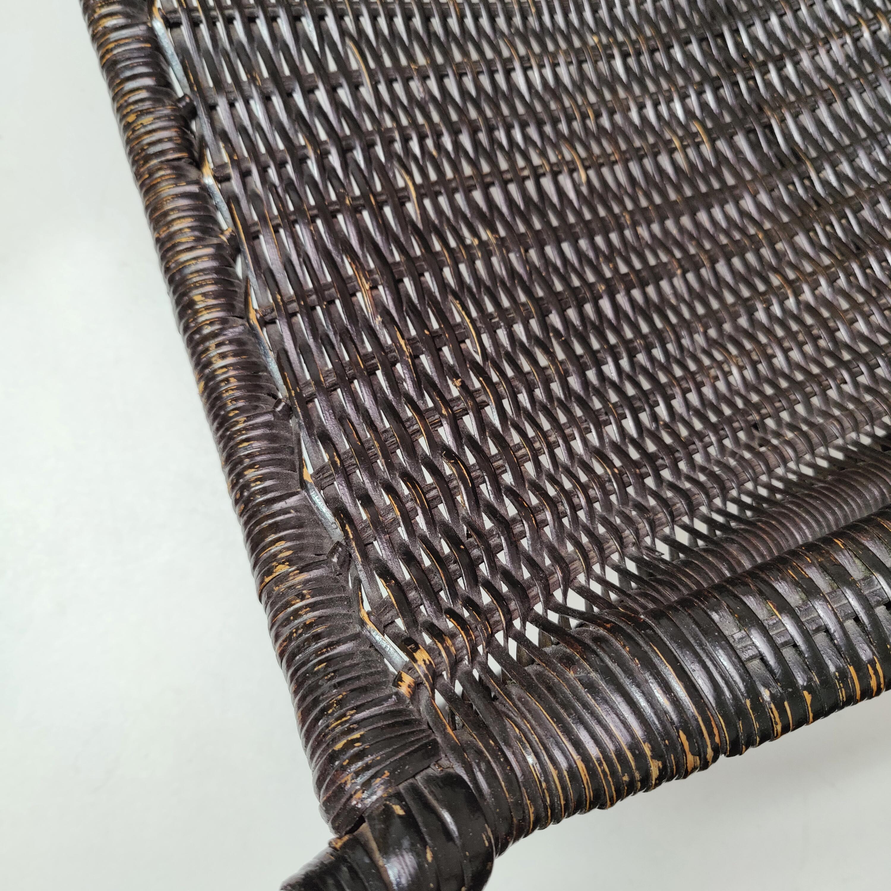 Black rattan chaise longue deckchair armchair