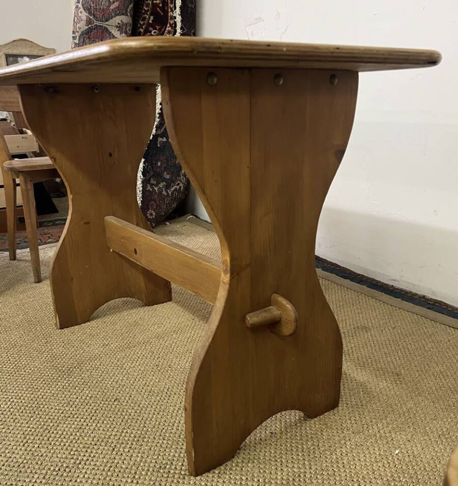 Vintage wooden table and 4 chairs set