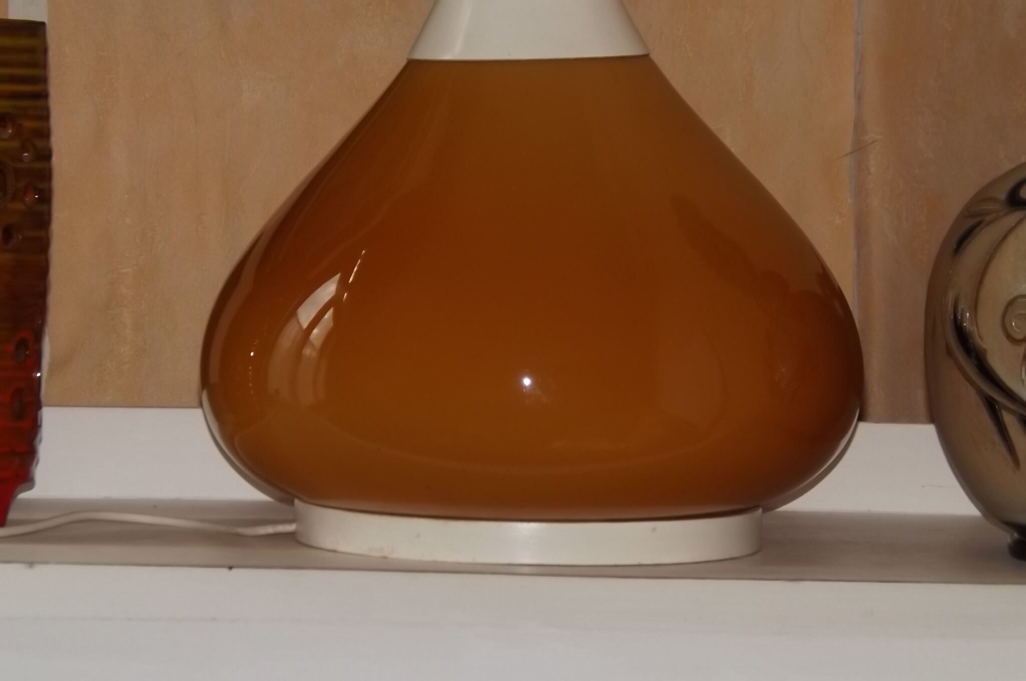 Orange 1960-70 vintage opaline drop lamp