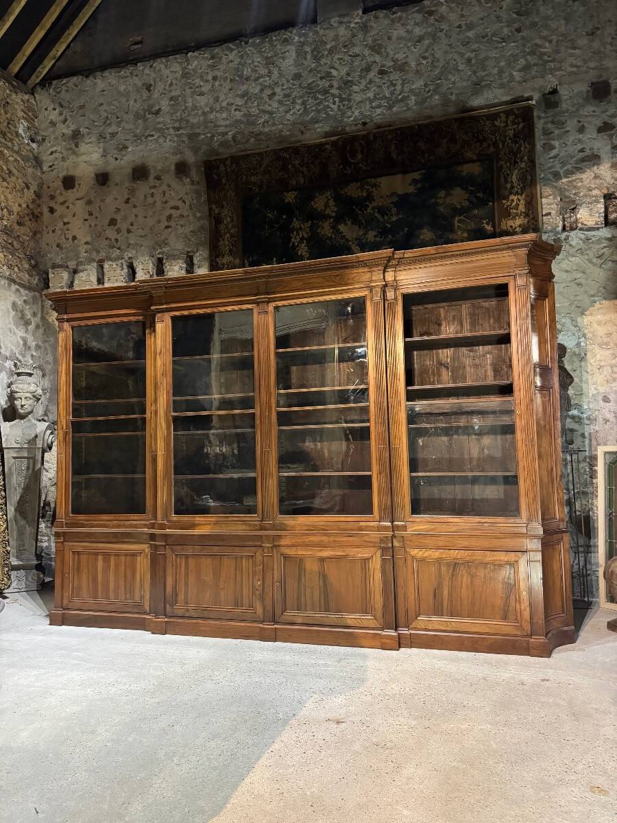 Louis XVI style library from the late 18th century in walnut.