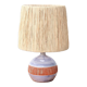 Ceramic lamp by Christian Muratore, raffia shade