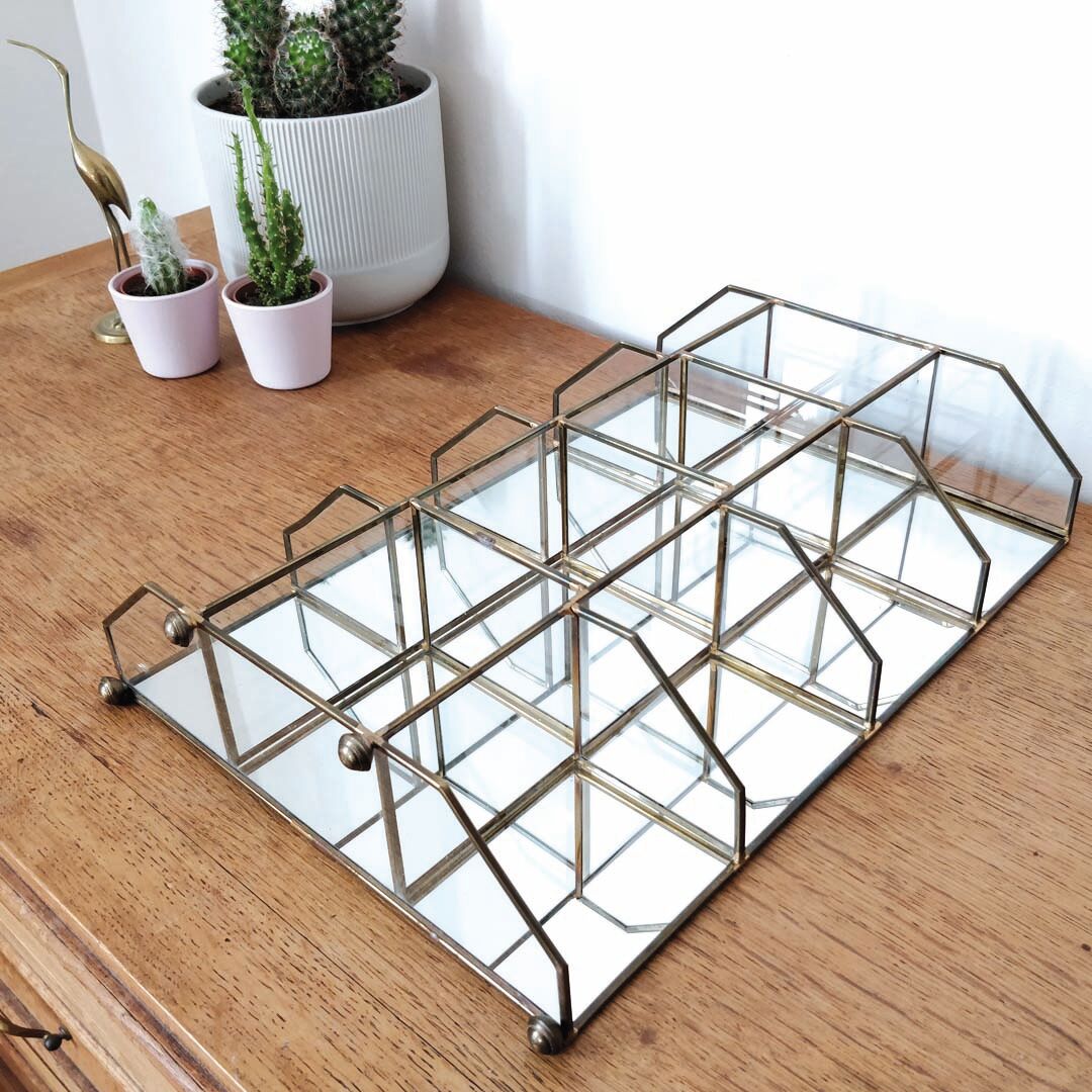 Glass and brass showcase