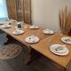Monastery table with extension solid oak wood