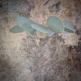 12-petal rattan and sage embroidery pendant light + vintage globe