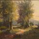 Painting, Landscape, Lyon School, mid-20th century