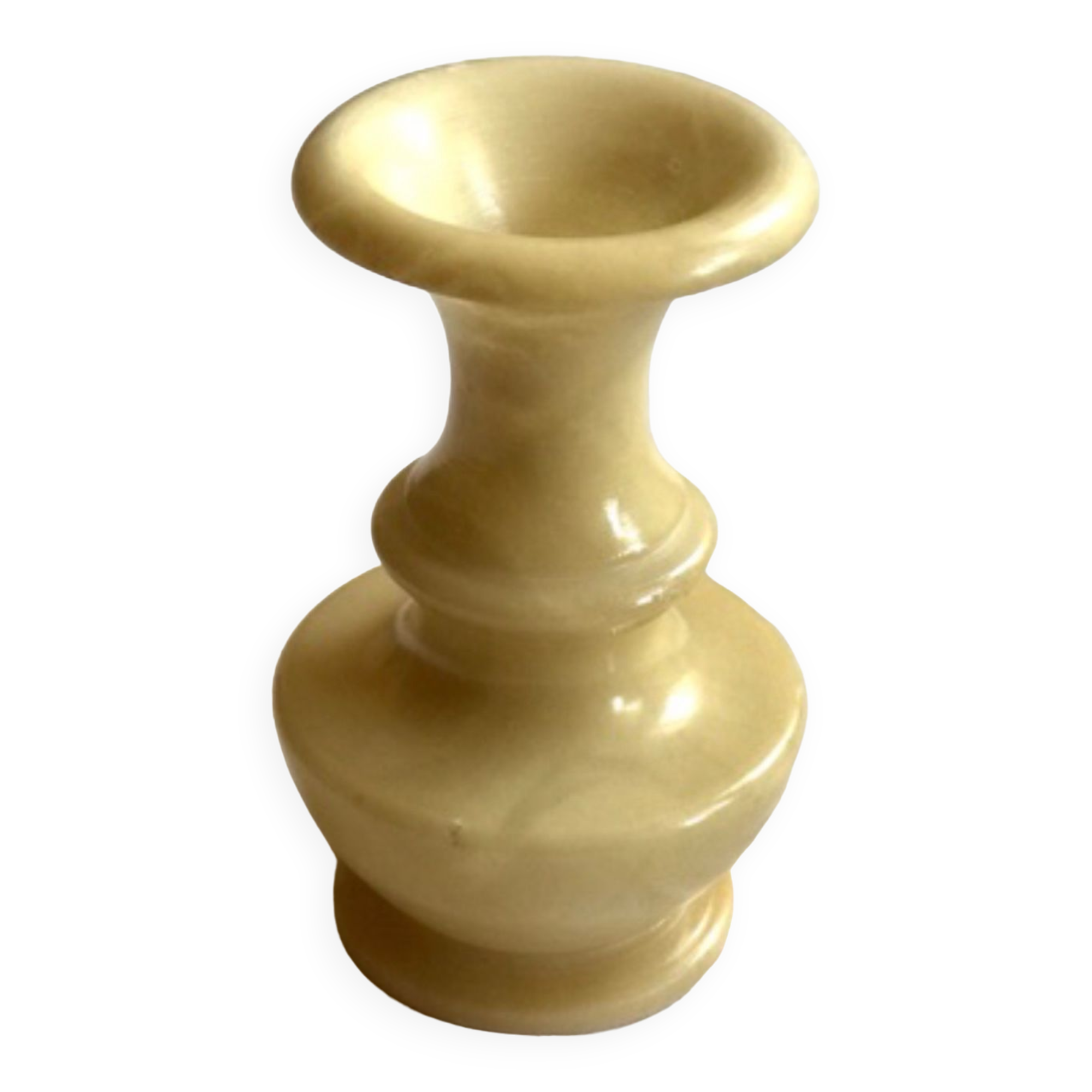 Cream-colored alabaster vase
