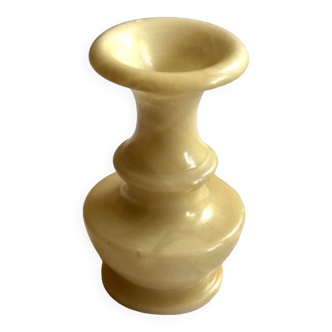 Cream-colored alabaster vase