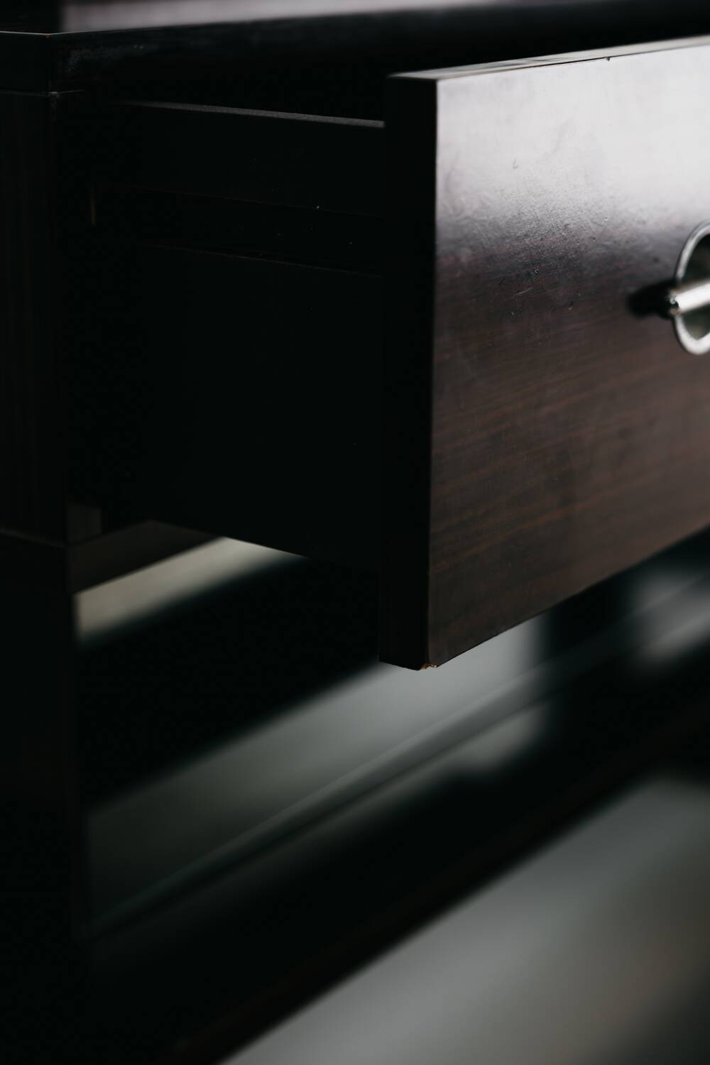 Comò Cassettiera In Ebano Macassar E Specchio Cubic Design Modern 70