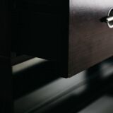 Comò Cassettiera In Ebano Macassar E Specchio Cubic Design Modern 70