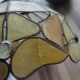 Vintage mother-of-pearl and glass ceiling pendant lampshade