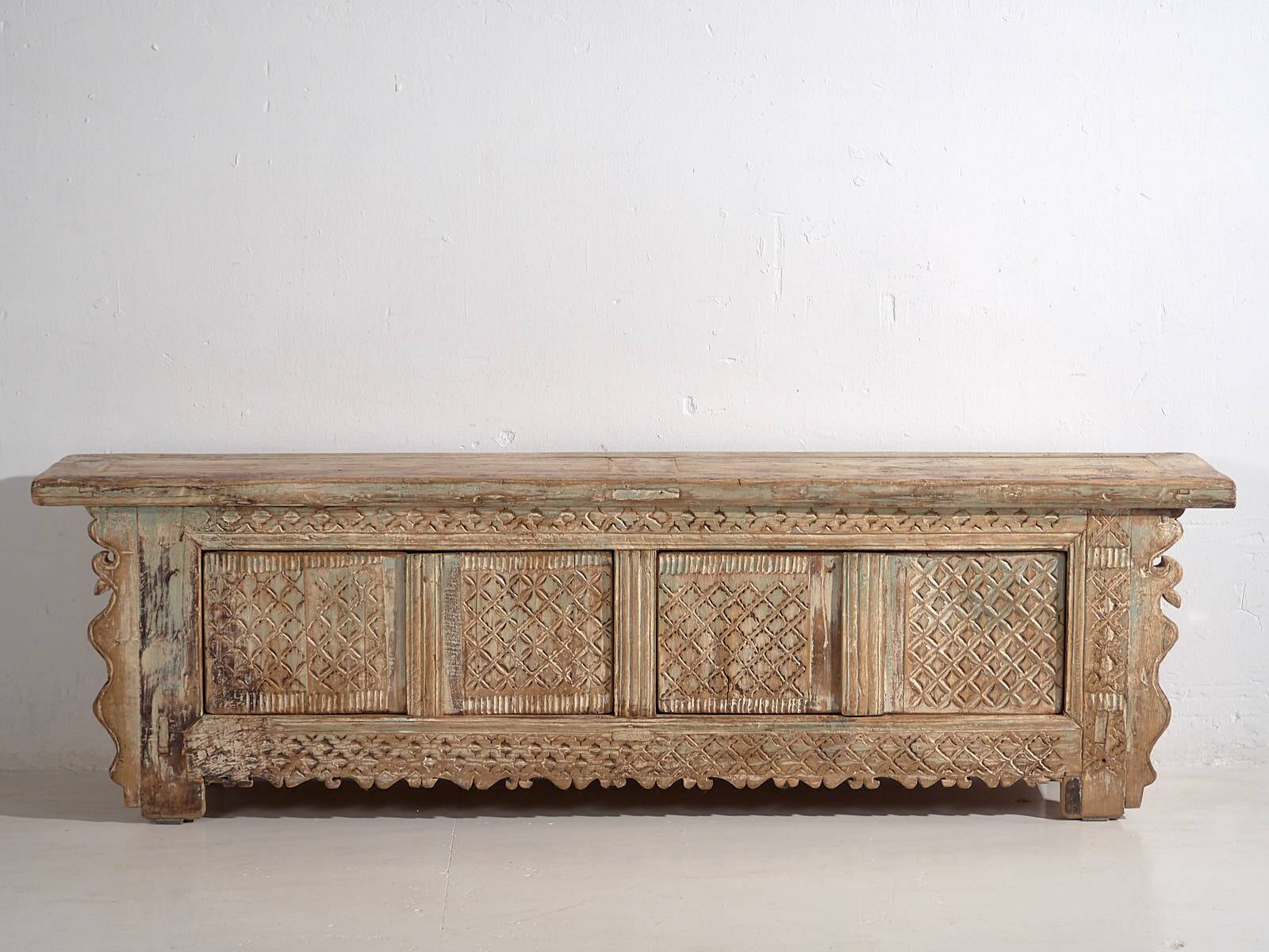 Antique mint green patinated TV cabinet (c.1900) #33