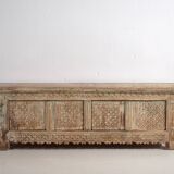 Ancien meuble TV patiné vert menthe (c.1900) #33