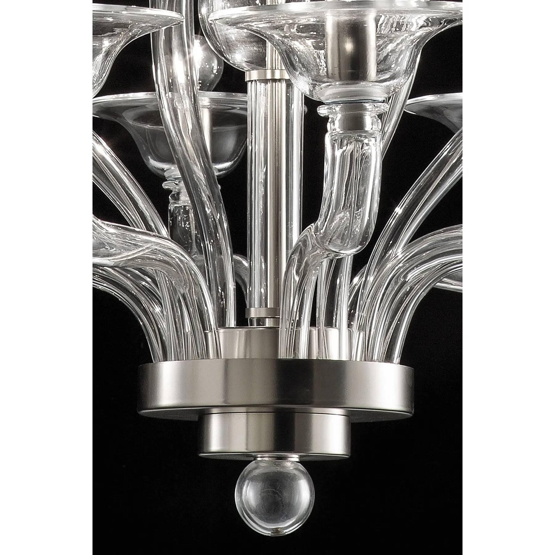 Modern Transparent Linear Murano Glass Chandelier