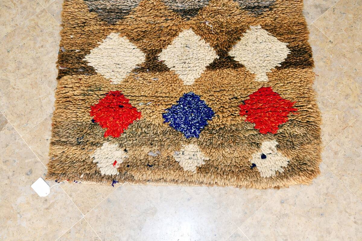 Vintage Moroccan Berber Boujaad rug 343 x 77 cm