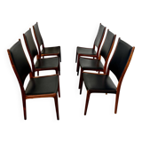 Arne Ovmand Olsen Mogens Kold Lot 6 old Scandinavian design Denmark chairs in vintage rosewood