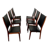 Arne Ovmand Olsen Mogens Kold Lot 6 anciennes chaises scandinave design Denmark en palissandre vintage