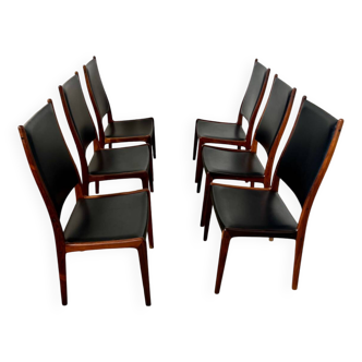 Arne Ovmand Olsen Mogens Kold Lot 6 old Scandinavian design Denmark chairs in vintage rosewood
