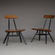 Chaises longues Pirkka par Ilmari Tapiovaara pour Laukaan Puu. Lot de 2