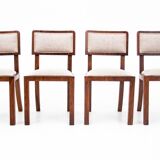 Art Deco dining set, table et 4 chairs, Poland, 1940s