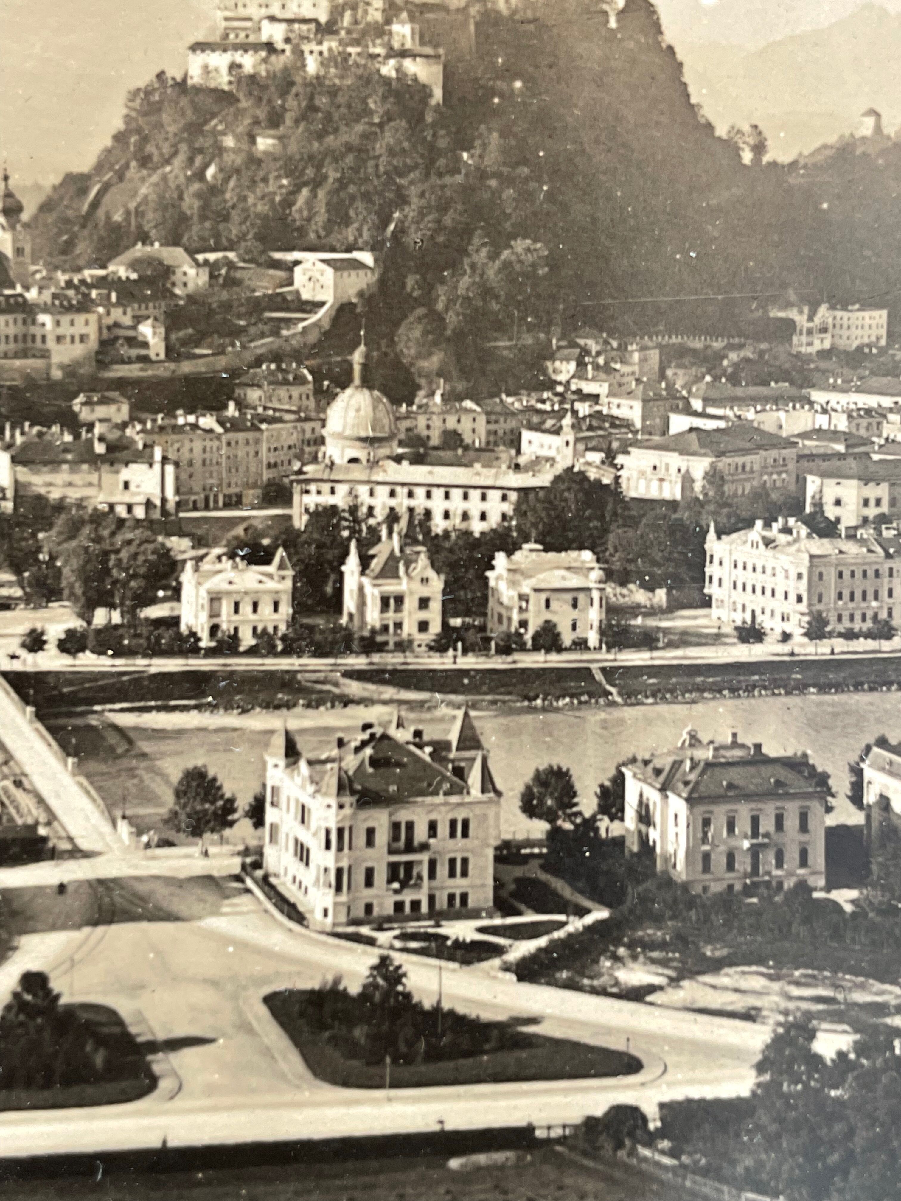 Old photography stereo, stereograph, luxury albumine 1903 Salzburg