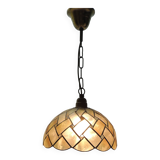 Vintage Capiz Shell Pendant Lamp – Woven Mother of Pearl Shade,